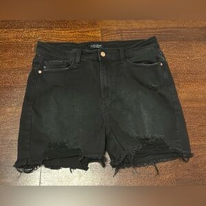 Judy Blue Black Distressed Denim Shorts, Size XL, Never Worn!